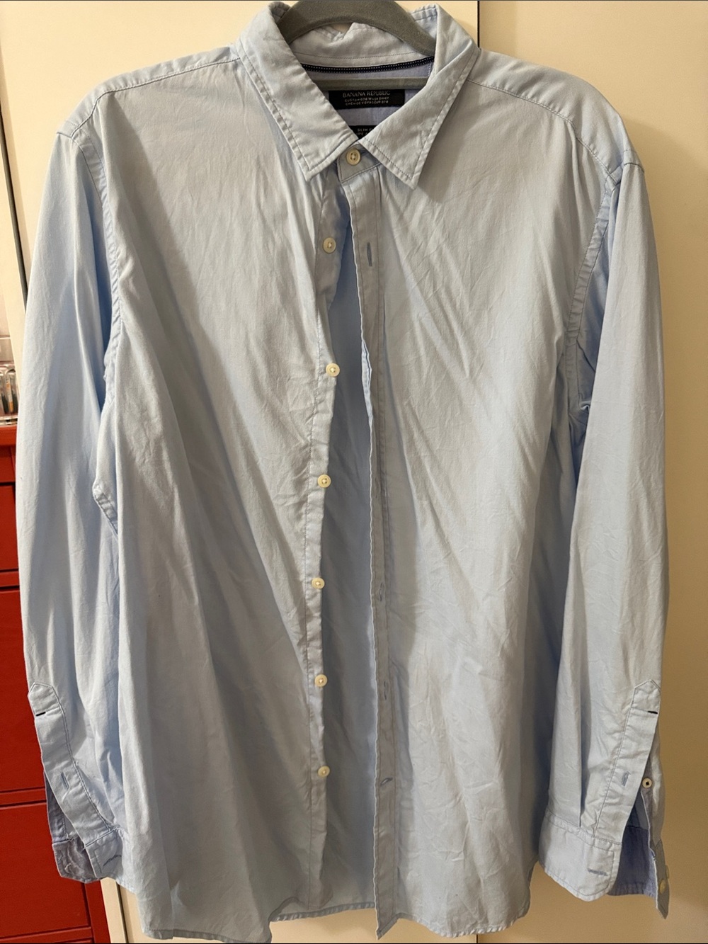 Vintage Banana Republic Light Blue Men's Button-Up Shirt